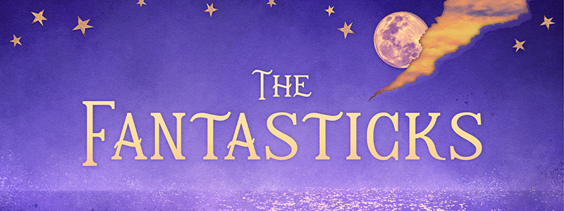 The Fantasticks. In image of a blue ocean, with yellow stars in the sky, and a full moon. A tear appears in the image in the top right corner.